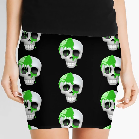 skull toxic emoticon Women's Mini Skirts