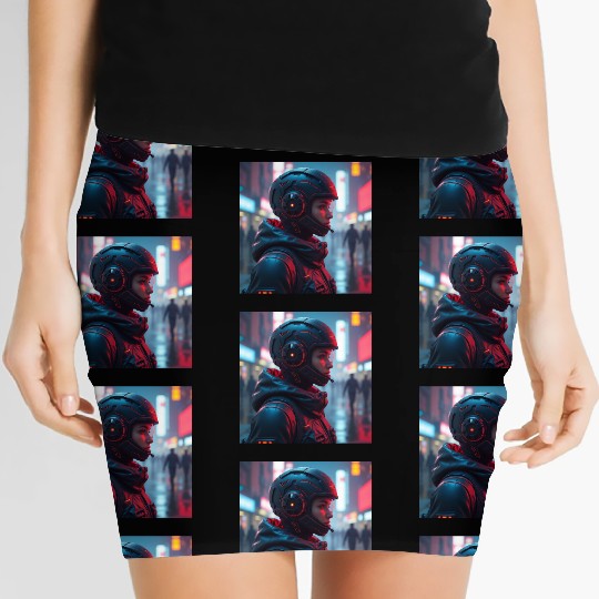 Futuristic Cyberpunk Nightscape Women's Mini Skirts