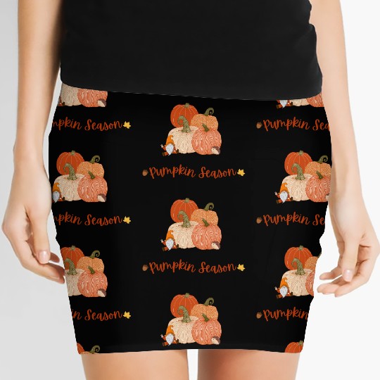 Autumn Pumpkin Harvest Illustration Women's Mini Skirts