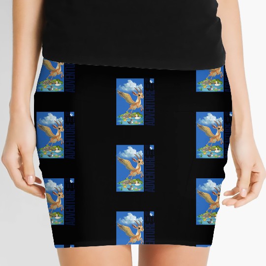 Flying Mythical Waterfowl with Adventure Theme Women's Mini Skirts