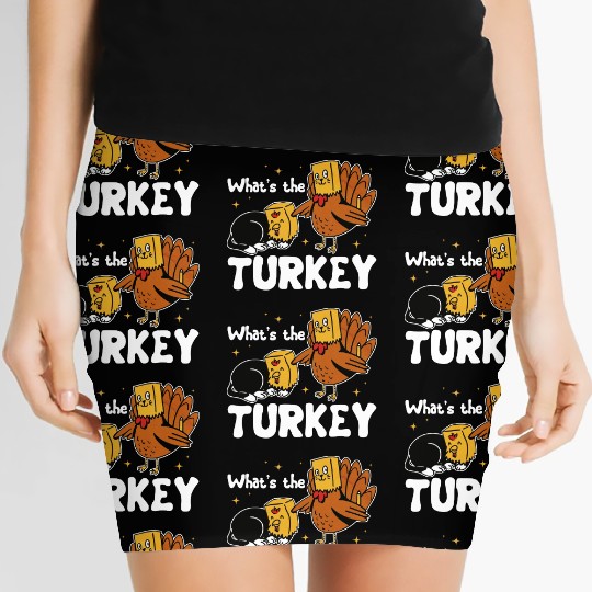Turkey Thanksgiving Women's Mini Skirts Cat Lover Gift Cute Women's Mini Skirts