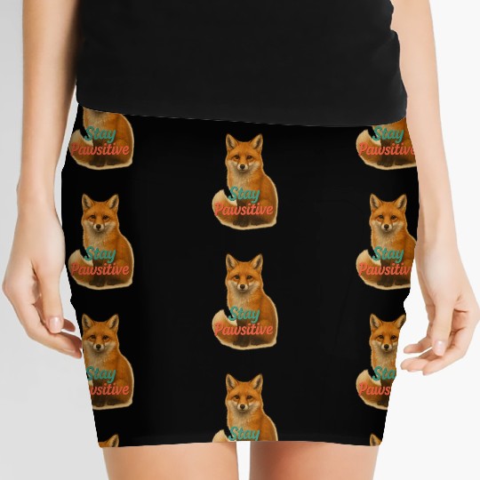 Stay Pawsitive Fox Women's Mini Skirts – Motivational Animal L
