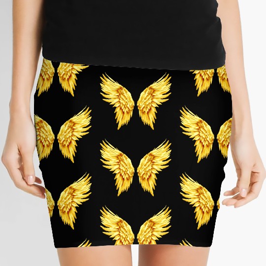 Golden Angel Wings  Women's Mini Skirts