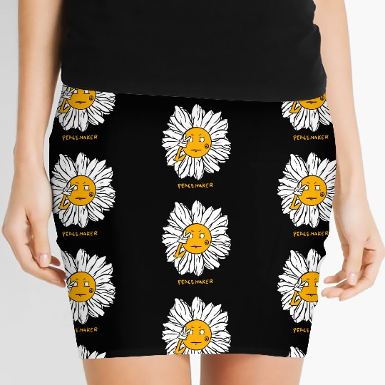 Peaceful Daisy Sunflowers Design Women's Mini Skirts