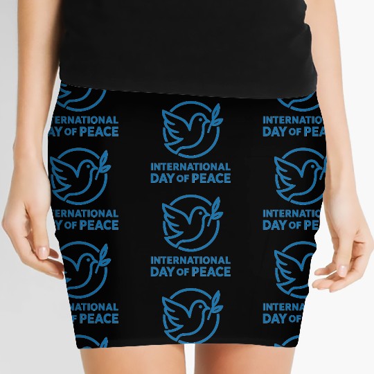 Peace Dove with Olive Branch Illustration Women's Mini Skirts