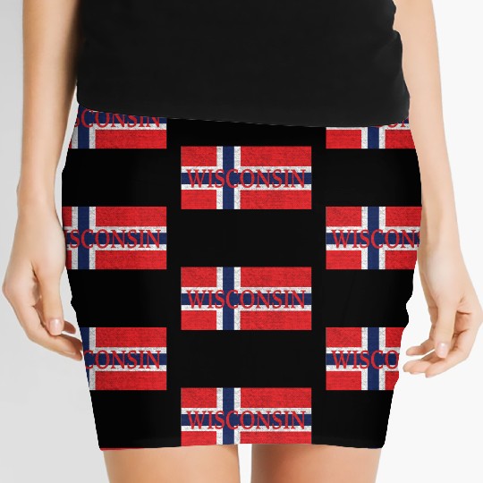 Wisconsin Norwegian Flag Women's Mini Skirts