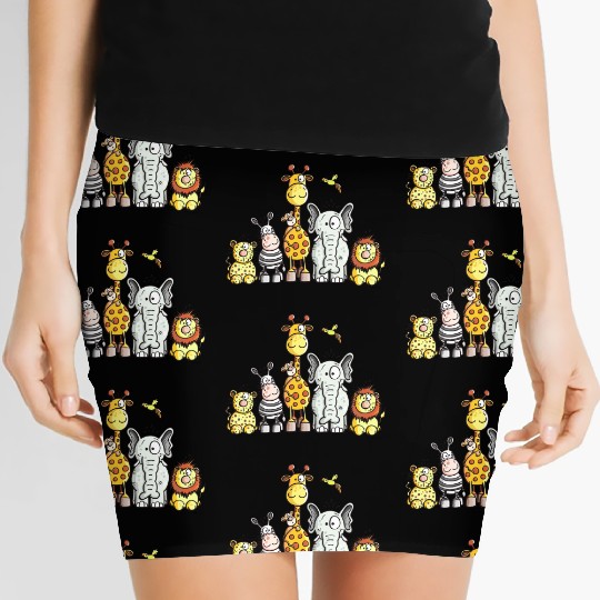 Happy African Animal Team Women's Mini Skirts