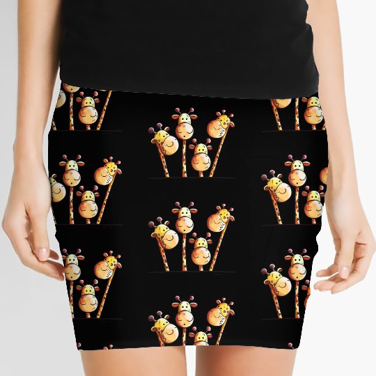 Giraffe Family - Giraffes - Kids - Comic -Gift Women's Mini Skirts
