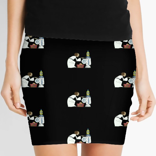 Funny Star Wars r2d2 and Leia comic Women's Mini Skirts