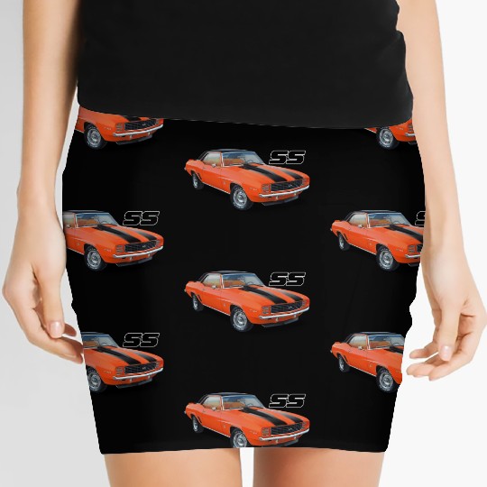 1969 Orange Camaro Women's Mini Skirts
