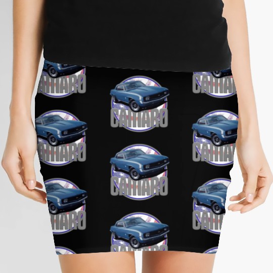 Bold Camaro in Blue Women's Mini Skirts