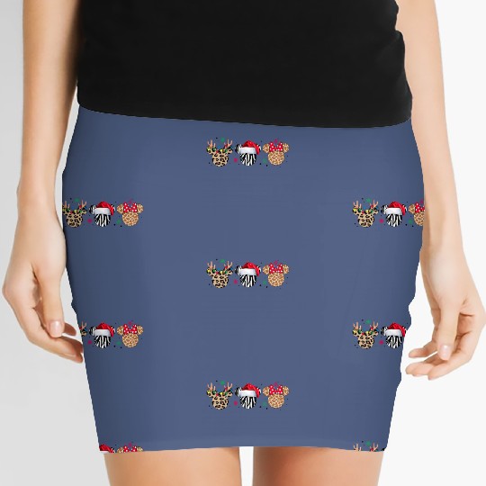 Animal Kingdom Christmas Women's Mini Skirts, Disney Christmas Family Women's Mini Skirts