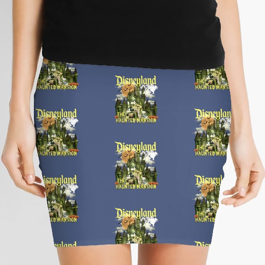 Vintage Disneyland Haunted Mansion Women's Mini Skirts, Disney Halloween Women's Mini Skirts