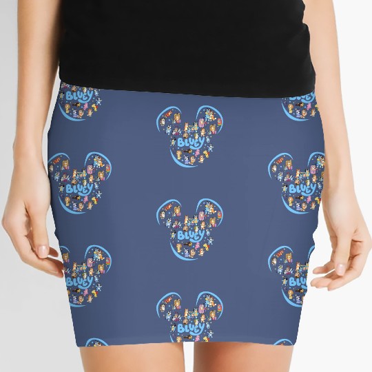 BlueyDad Women's Mini Skirts, BlueyDad Matching Women's Mini Skirts, BlueyDad Characters Women's Mini Skirts, Disney Family Women's Mini Skirts, BlueyDad Bingo Women's Mini Skirts, BlueyDad and Friend Women's Mini Skirts