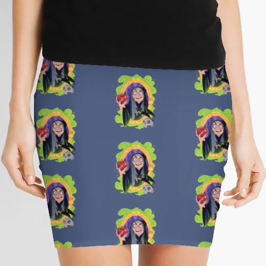 Disney Evil Queen Women's Mini Skirts, Retro 90s Evil Queen Women's Mini Skirts, Poisonous Apple Women's Mini Skirts