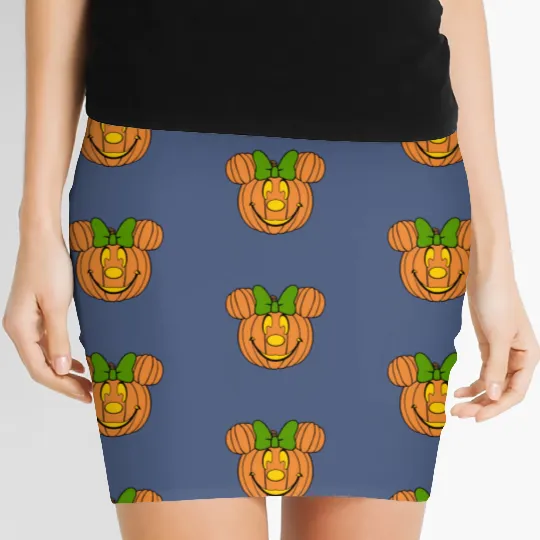 Minnie Pumpkin - unisex Women's Mini Skirts | disney halloween | disney vacation Women's Mini Skirts | disney thanksgiving | disney Women's Mini Skirts |  mickey halloween | disney.