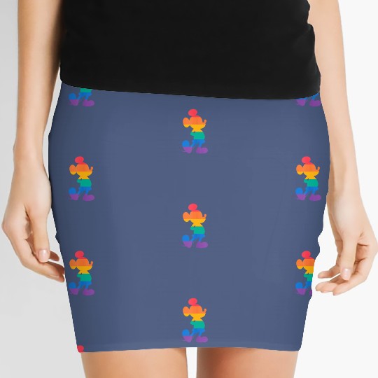 Disney Mickey Mouse Pride Classic Pose Rainbow Icon Fill Women's Mini Skirts