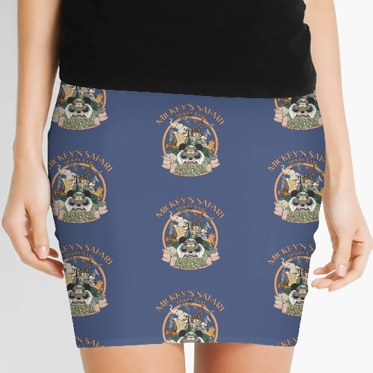 Funny Mickey'S Safari Travel & Co Animal Kingdom Women's Mini Skirts, Vintage Disney Safari Mode Let'S Get Wild Women's Mini Skirts