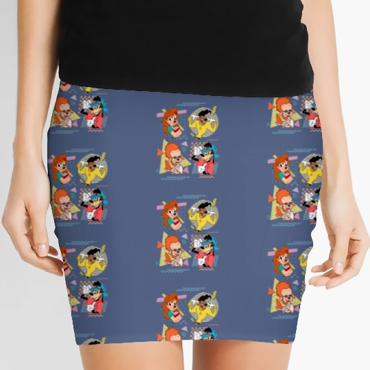 Goofy Women's Mini Skirts, Kids Disney Women's Mini Skirts, Vintage Goofy Movie Powerline