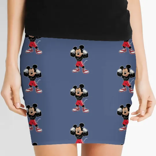 Muscle Mickey  Women's Mini Skirts, Muscle Goofy Donald Women's Mini Skirts, Disneyland Women's Mini Skirts