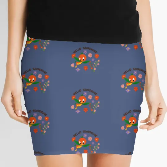 Disney Orange Bird Hello Sunshine Women's Mini Skirts, Flower and Garden 2023