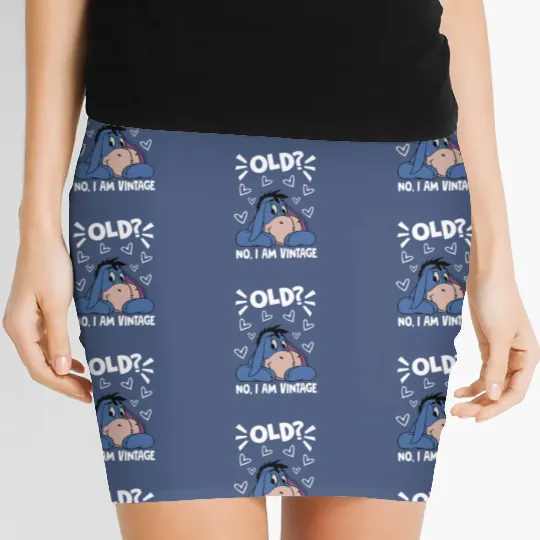 Eeyore Old No I Am Vintage , Eeyore Women's Mini Skirts,  Winnie The Pooh Eeyore, Disney Eeyore