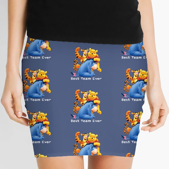 Disney Best Team Ever Women's Mini Skirts, Disneyworld Eeyore Winnie The Pooh Tiger Women's Mini Skirts, Animal Kingdom Women's Mini Skirts