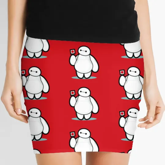Disney Big Hero 6 Baymax With Lollipop Cute Shot Women's Mini Skirts
