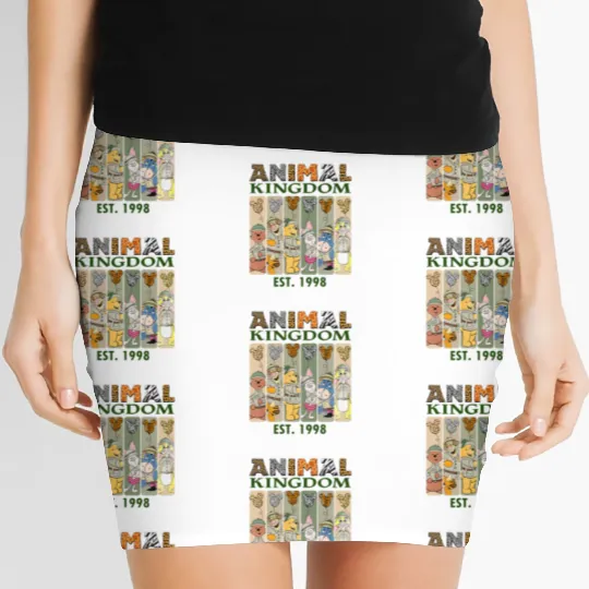 Disney Animal Kingdom Women's Mini Skirts, Pooh Animal Kingdom Women's Mini Skirts, Animal Kingdom Family Matching