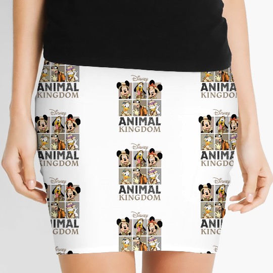 Disney Mickey Safari  Women's Mini Skirts, Retro Disney Animal Kingdom Mickey Women's Mini Skirts