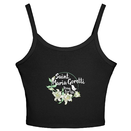 St. Maria Goretti Purity Catholic Saints Lily Symb Women's Spaghetti Strap Tank Top
