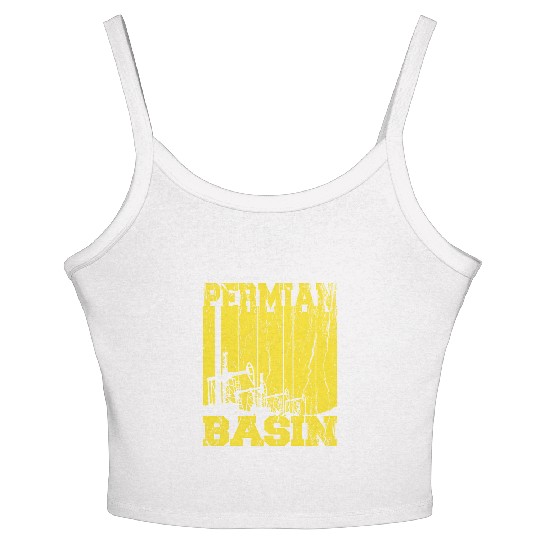 Permian Basin Oilfield Rigger Driller Distressed Women's Spaghetti Strap Tank Top