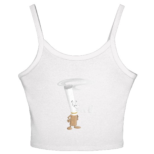 Cartoon cigarette clipart character blowing smoke Women's Spaghetti Strap Tank Top