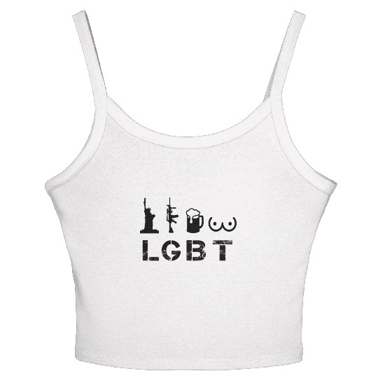 LGBT-liberty, Guns, Beer and Tits Women's Spaghetti Strap Tank Top