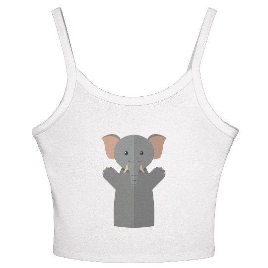 Hand puppet elephant Women's Spaghetti Strap Tank Top