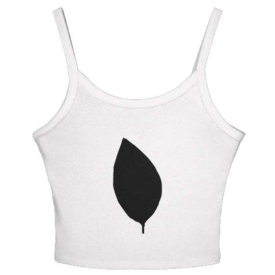 apple tree leaf silhouette Women's Spaghetti Strap Tank Top