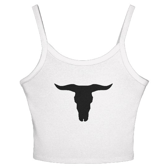 buffalo skull Women's Spaghetti Strap Tank Top