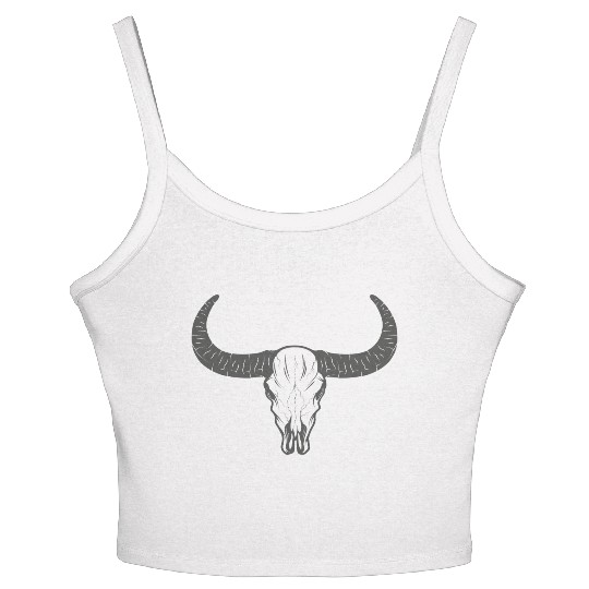 buffalo skull Women's Spaghetti Strap Tank Top