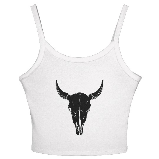 buffalo skull Women's Spaghetti Strap Tank Top