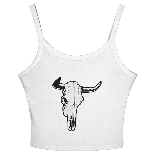 buffalo skull Women's Spaghetti Strap Tank Top