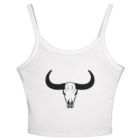 buffalo skull Women's Spaghetti Strap Tank Top