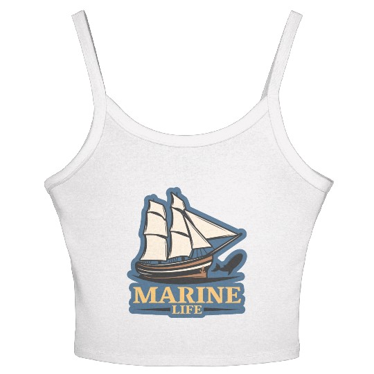 marine life logo Women's Spaghetti Strap Tank Top