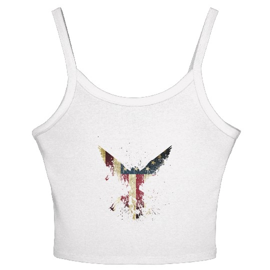 Merica Eagle American eagle with US flag Women's Spaghetti Strap Tank Top