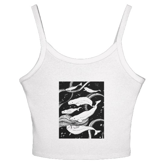 Beluga Whale Pod Women's Spaghetti Strap Tank Top