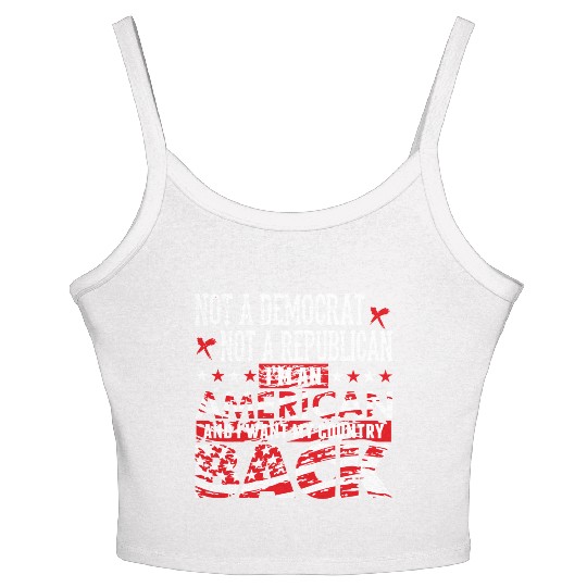 American - Not A Democrat Not A Republican I'm A Women's Spaghetti Strap Tank Top