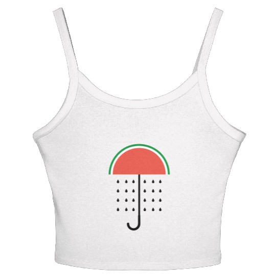 Watermelon summery fresh and healthy Women's Spaghetti Strap Tank Top