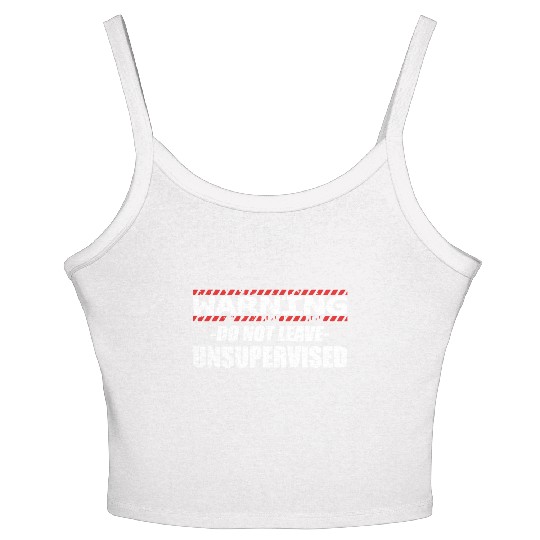 Warning do not leave unsupervised Women's Spaghetti Strap Tank Top