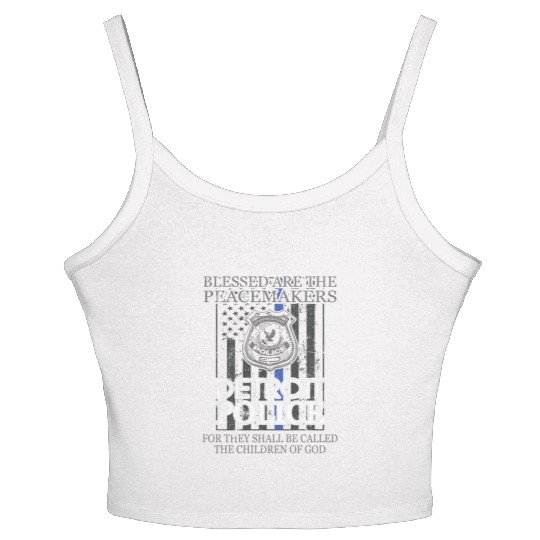 Detroit Police Support Saint Michael Police Officer Prayer Women's Spaghetti Strap Tank Top