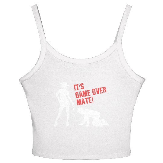 Funny Grunge Game Over Mate Stag Night Party Women's Spaghetti Strap Tank Top
