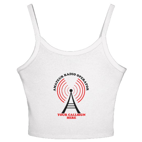 amateur ham radio callsign antenna Women's Spaghetti Strap Tank Top
